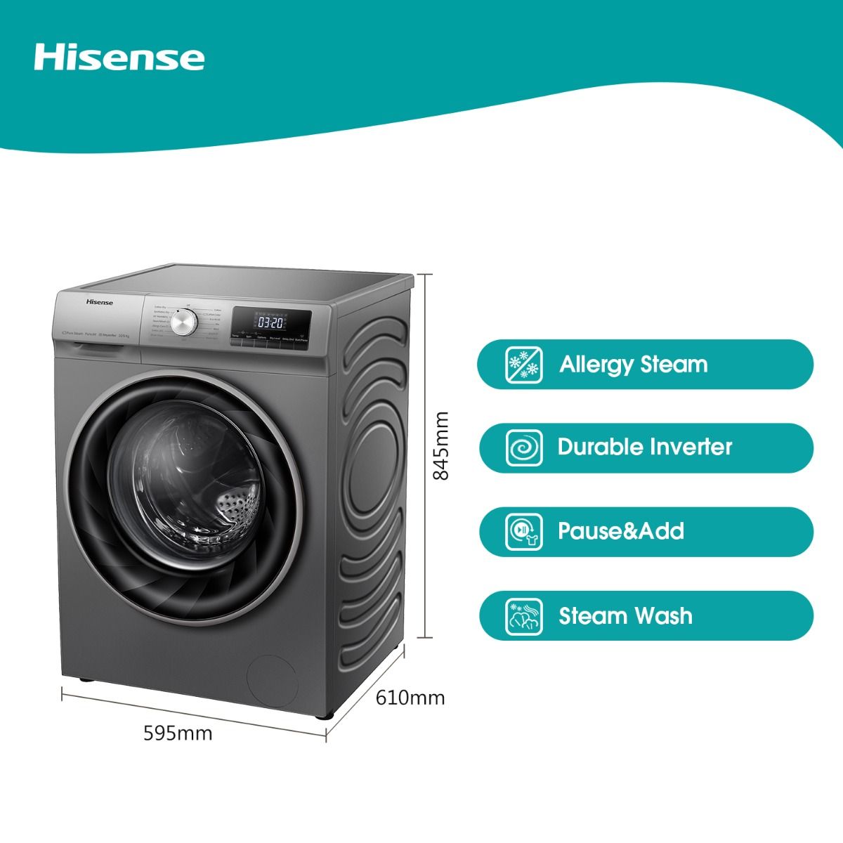 Hisense 10Kg Front Load Washing Machine WDQY1014EVJMT 154H0011